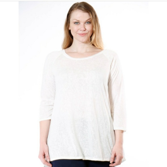 👍PLUS SIZE Ivory Top👍 - Picture 3 of 5